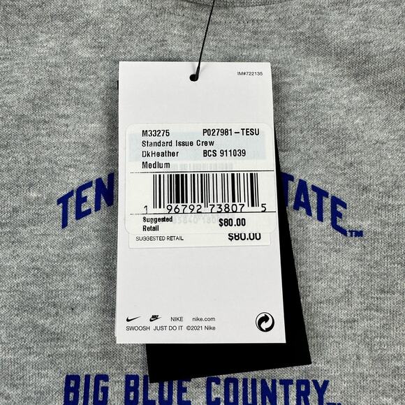 Tennessee State Tigers Shirt Mens Medium NCAA Basketball Nike Dri Fit Crewneck - Picture 9 of 13